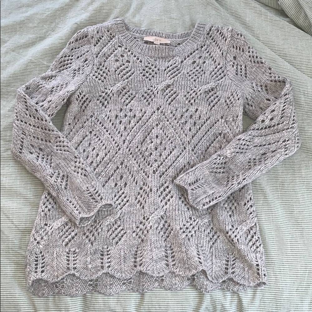 Loft Pointelle Pullover Sweater
